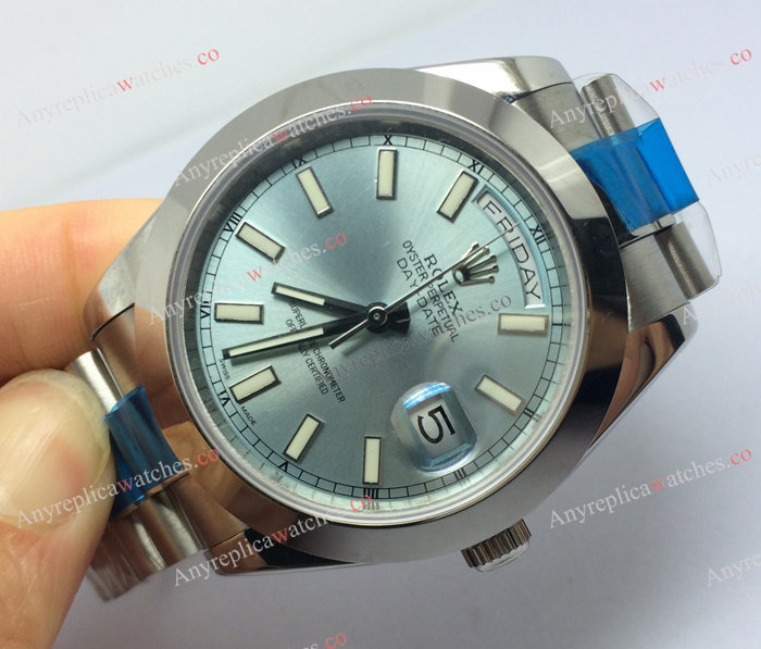 Replica Rolex Day-date II Light blue Face 41MM Watch